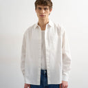 Topman relaxed fit poplin shirt in white