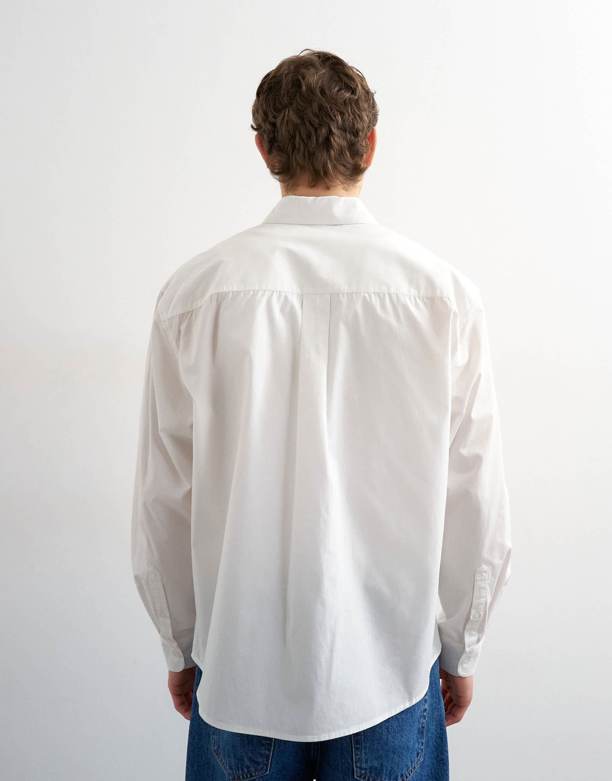 Topman relaxed fit poplin shirt in white