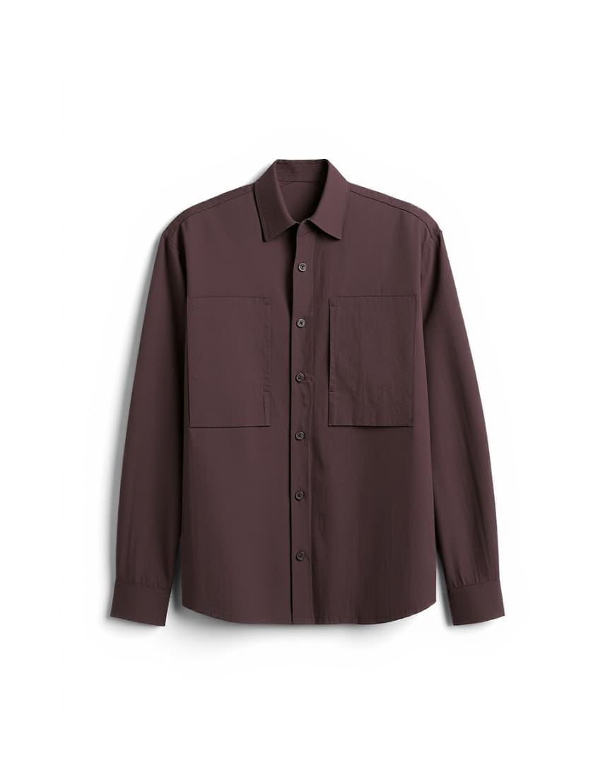 Topman relaxed fit poplin shirt in brown