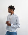Topman relaxed fit crop seersucker shirt in light blue