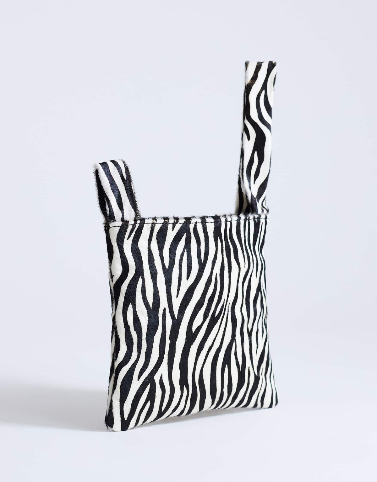 Topshop Gracie small hair on leather grab bag in zebra