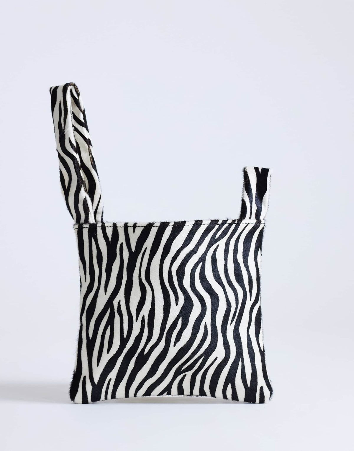 Topshop Gracie small hair on leather grab bag in zebra