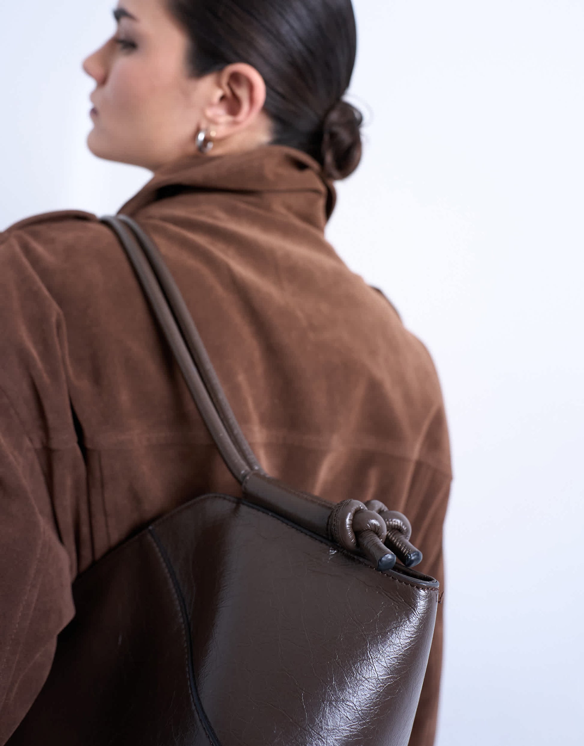 Topshop Sofia medium shoulder bag in chocolate