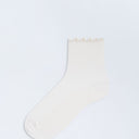 Topshop ribbed frill socks in buttermilk