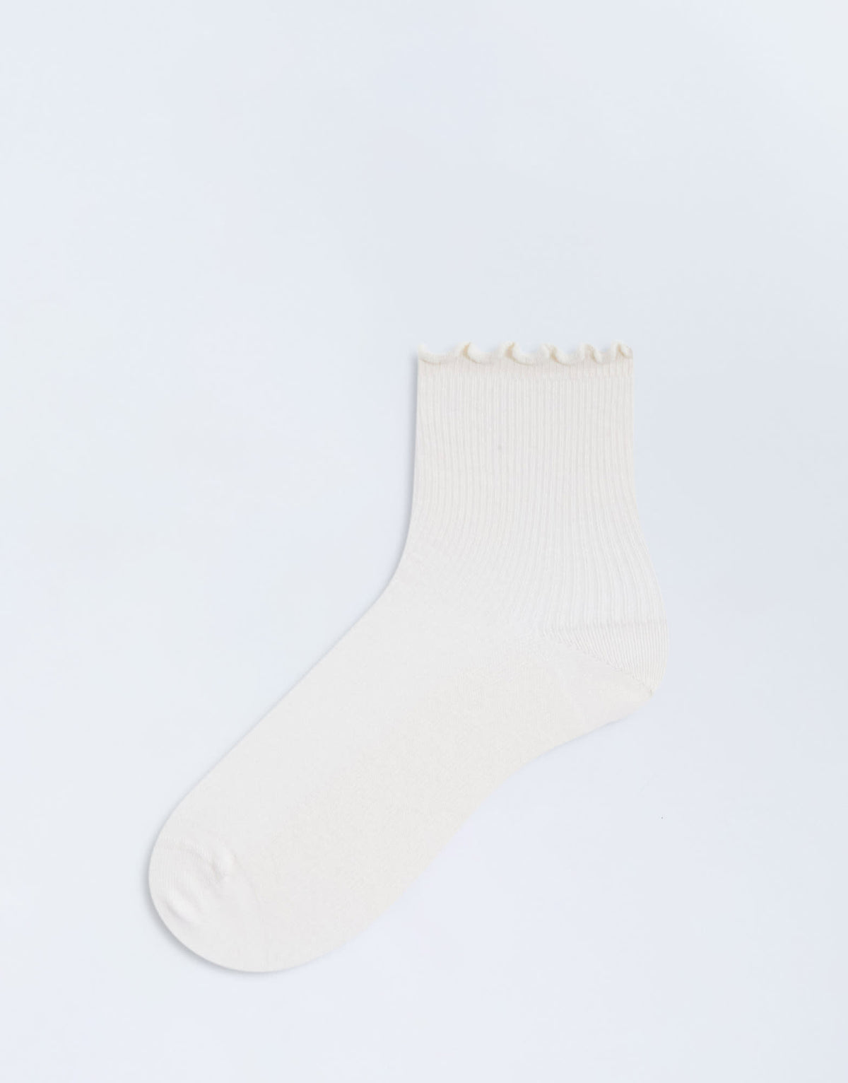 Topshop ribbed frill socks in buttermilk