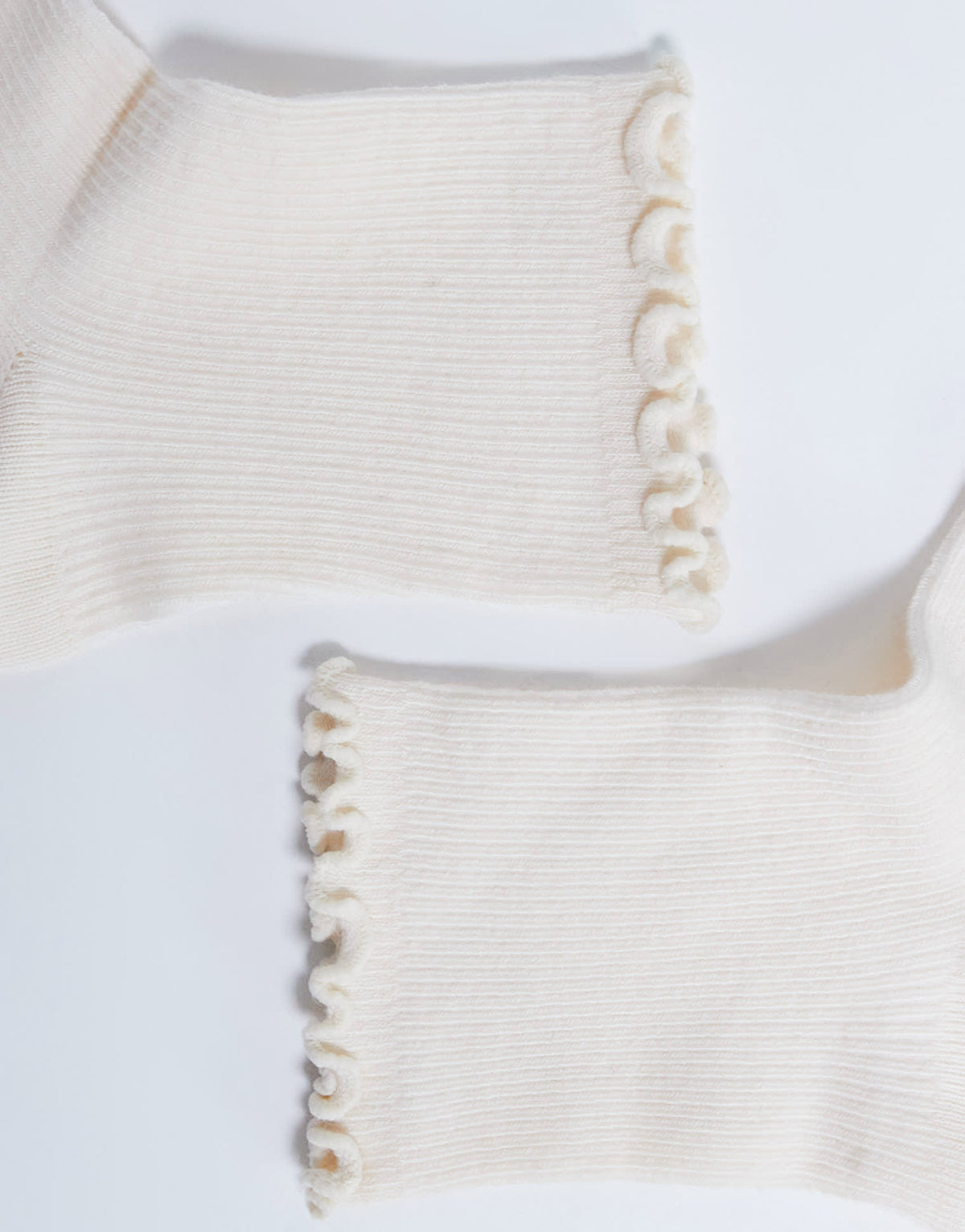 Topshop ribbed frill socks in buttermilk