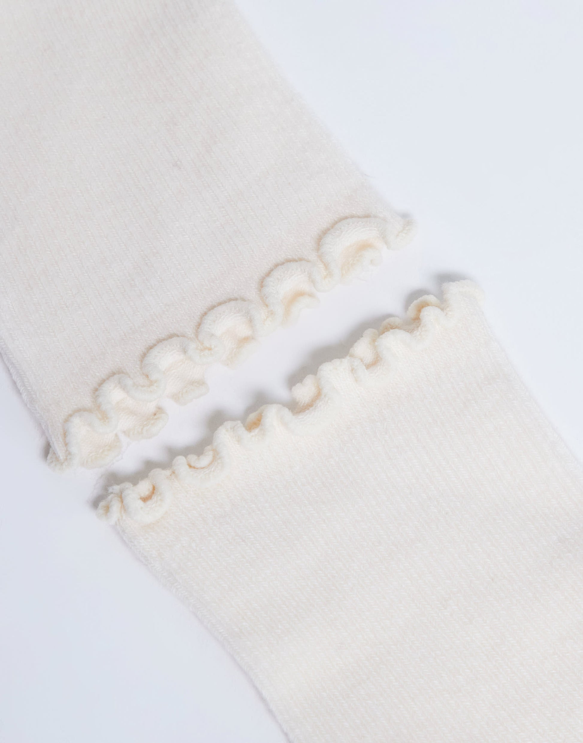 Topshop ribbed frill socks in buttermilk