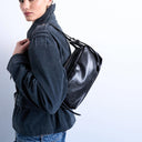 Topshop Siris buckle shoulder bag in black