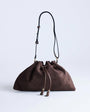 Topshop Sammy medium ruched drawstring shoulder bag in chocolate