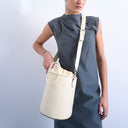 Topshop Carla cross body bucket bag in buttermilk