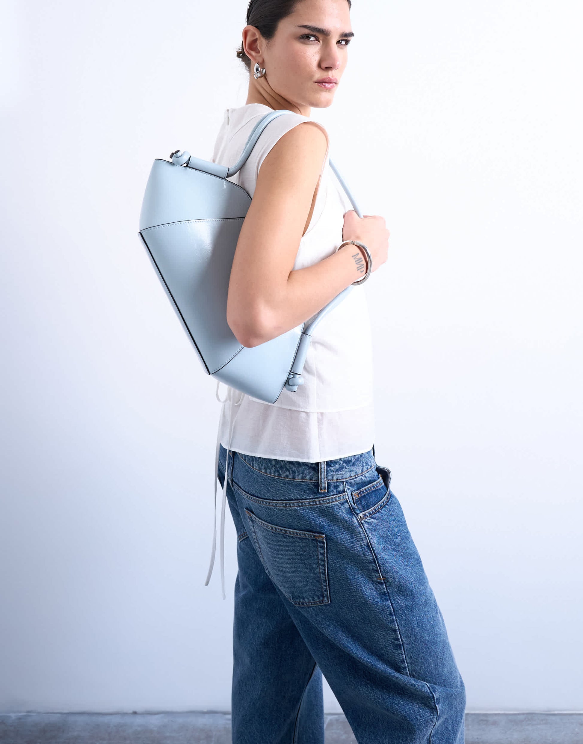 Topshop Sofia medium shoulder bag in blue