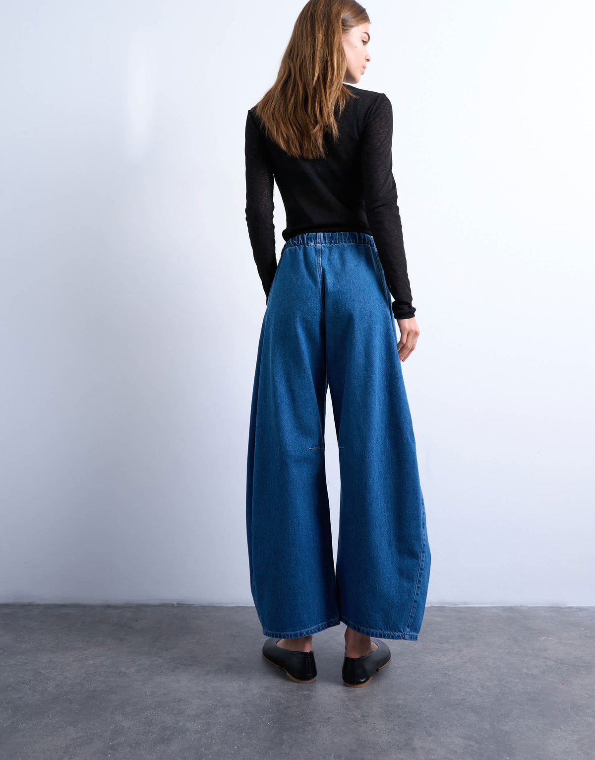 Topshop pull on barrel jean in vintage blue