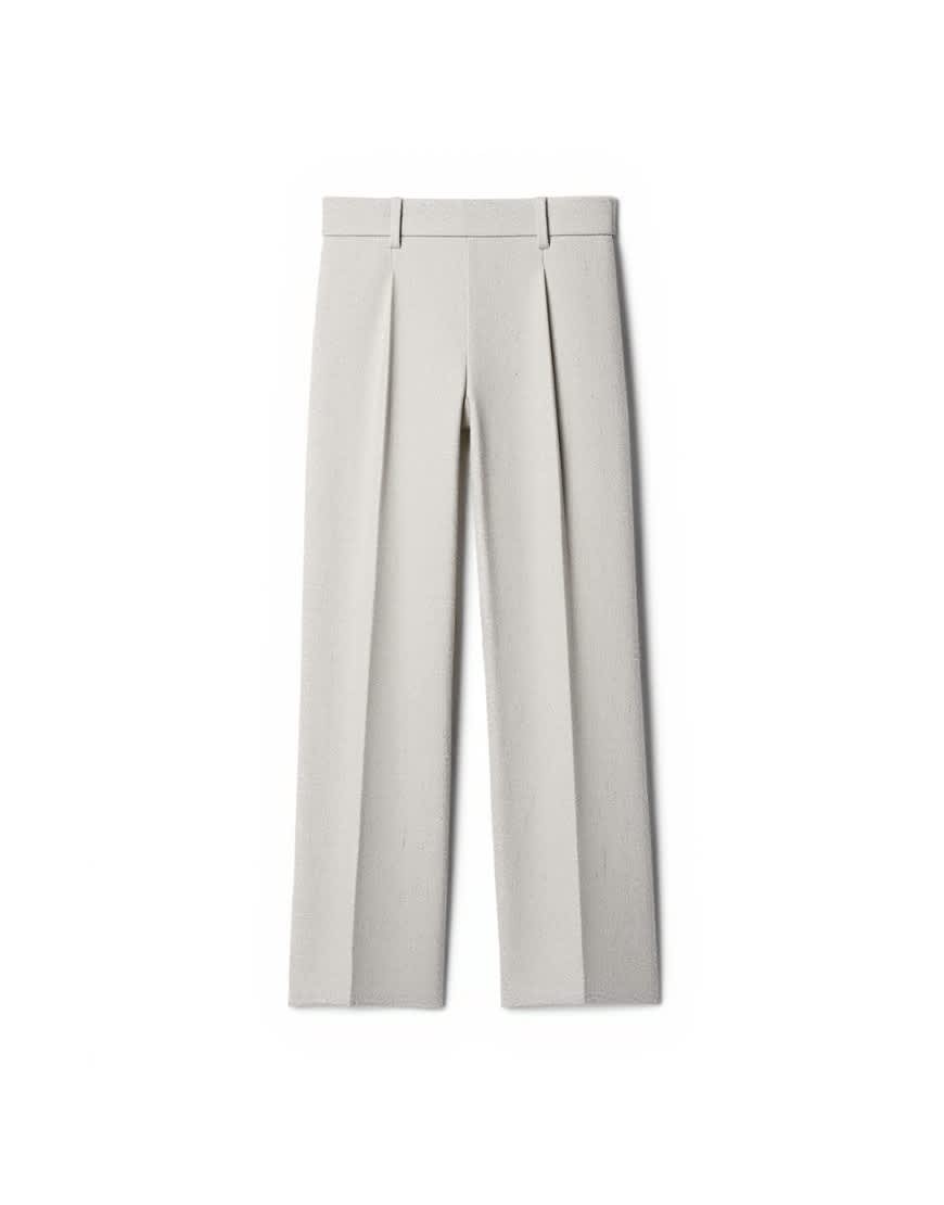 Topman wide leg boucle textured trousers in cream