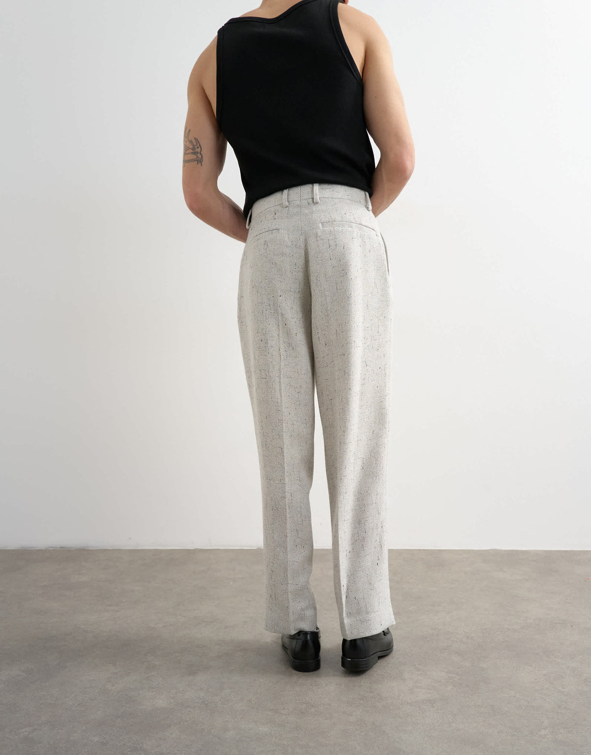 Topman wide leg boucle textured trousers in cream
