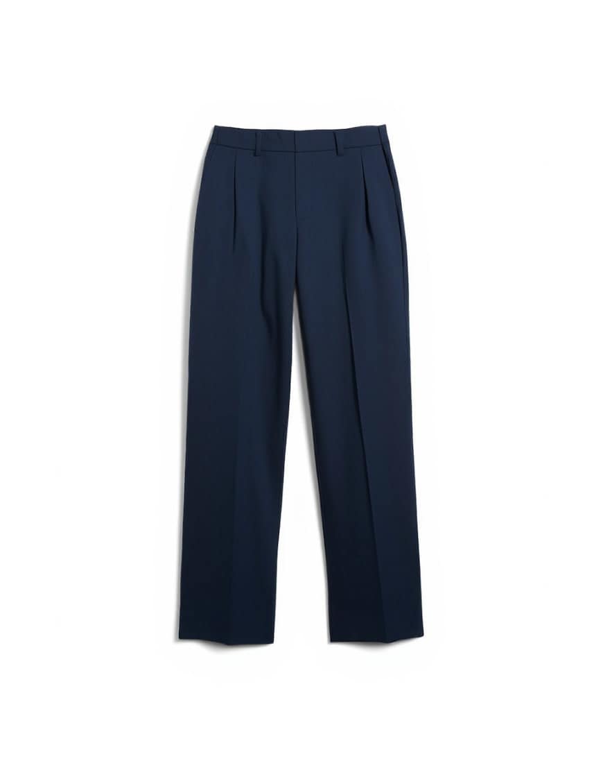 Topman wide leg linen rich trouser in navy