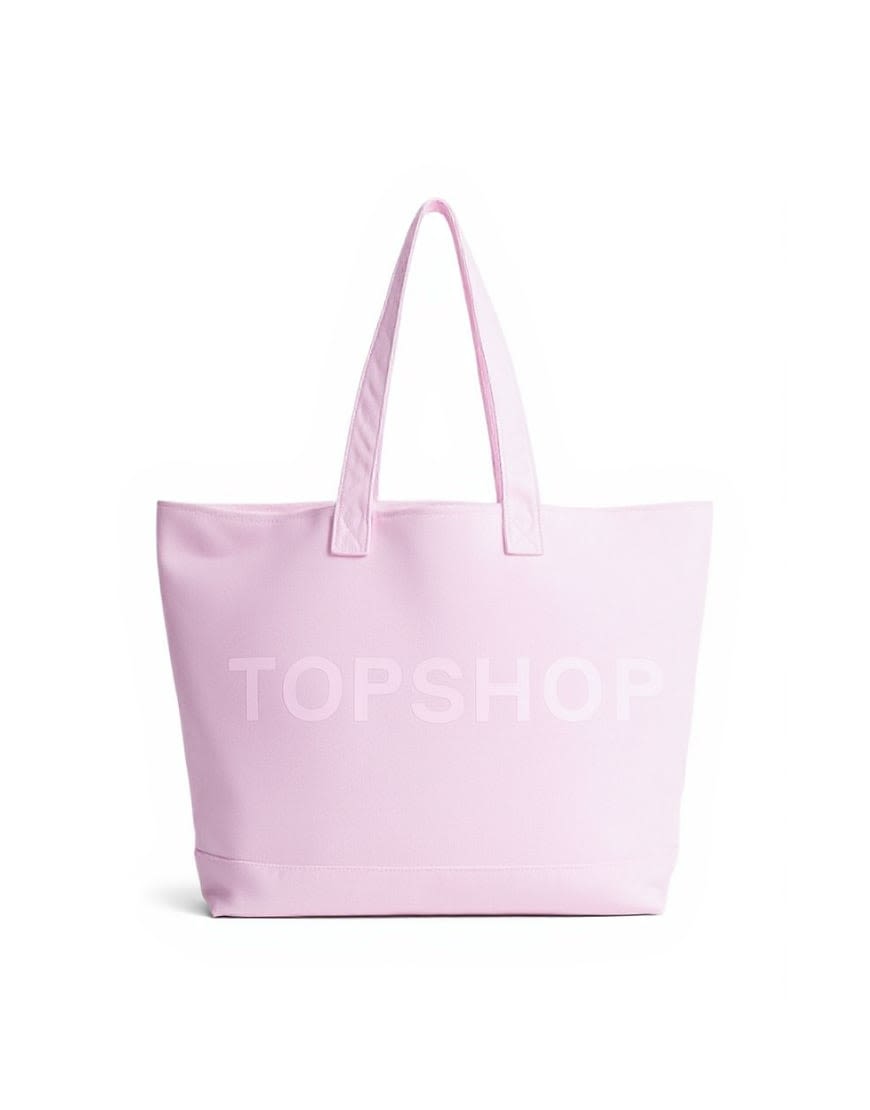Topshop large canvas tote bag in pink
