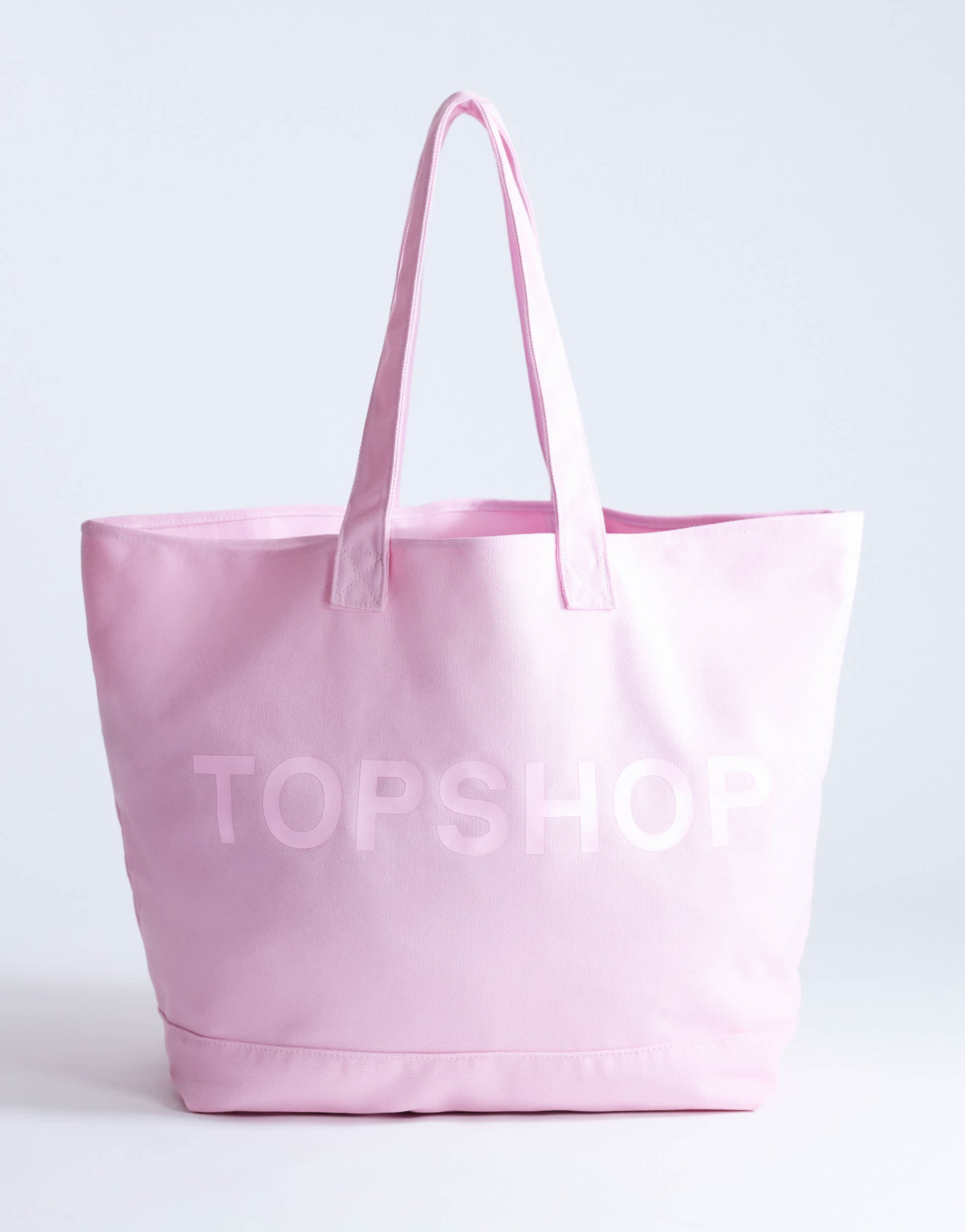 Topshop large canvas tote bag in pink