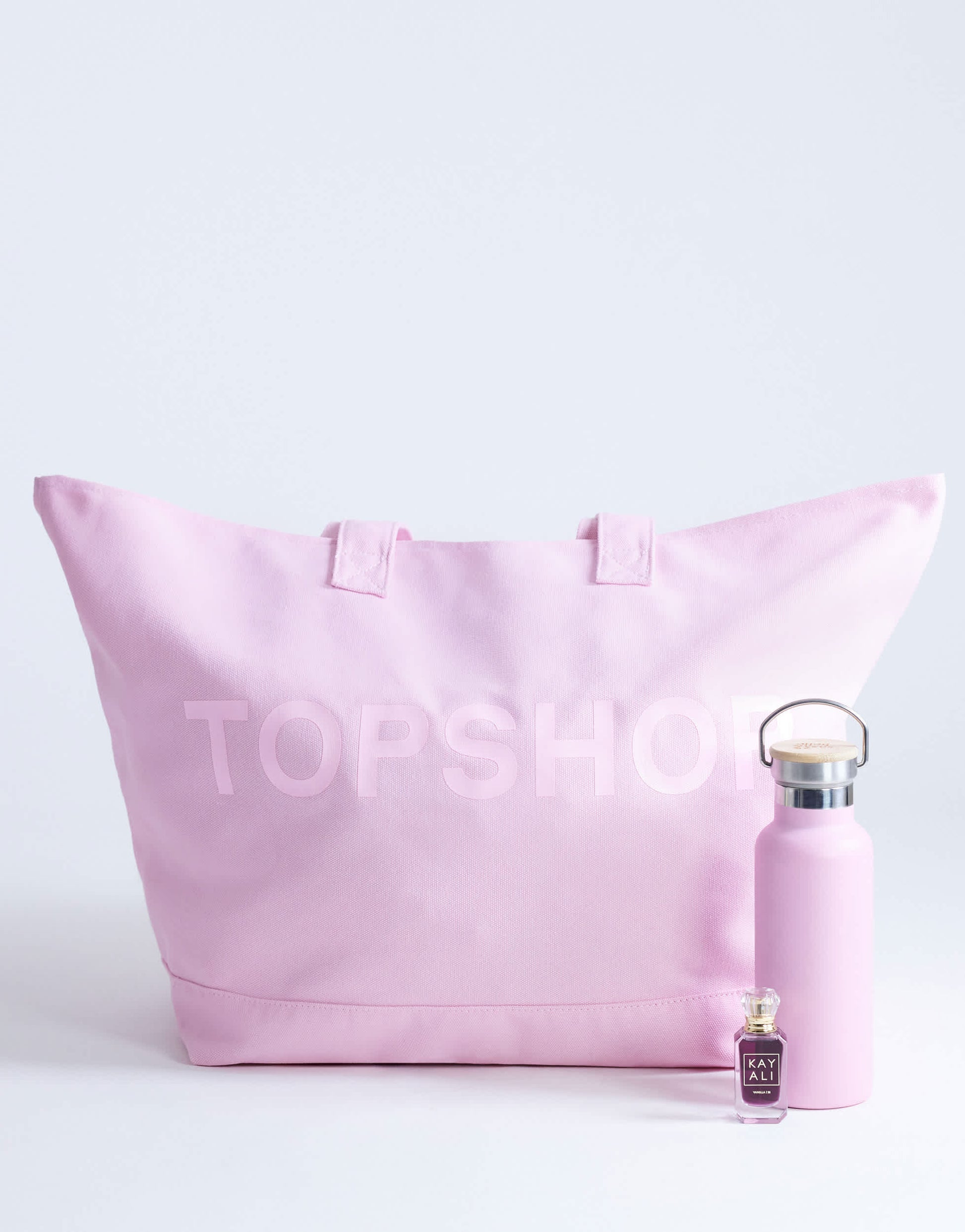 Topshop large canvas tote bag in pink