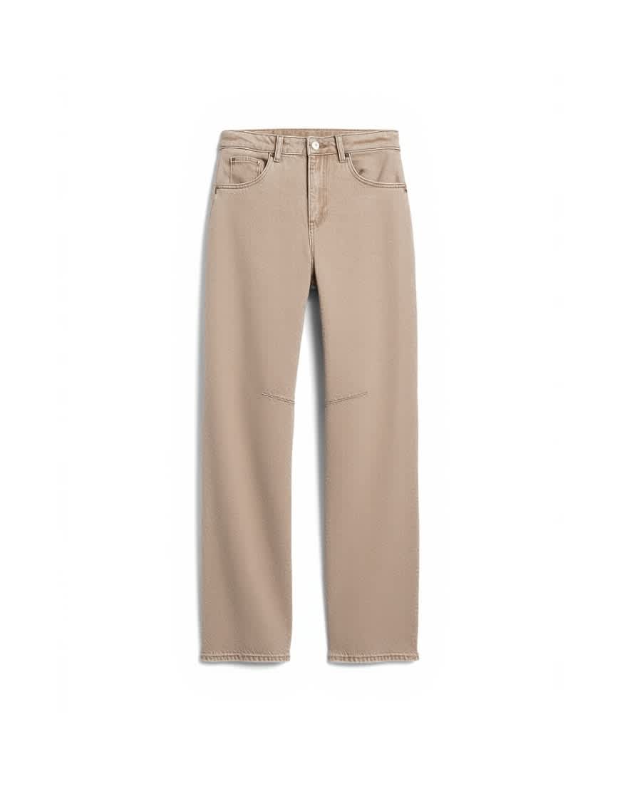 Topshop Barrel mid rise jean in washed beige