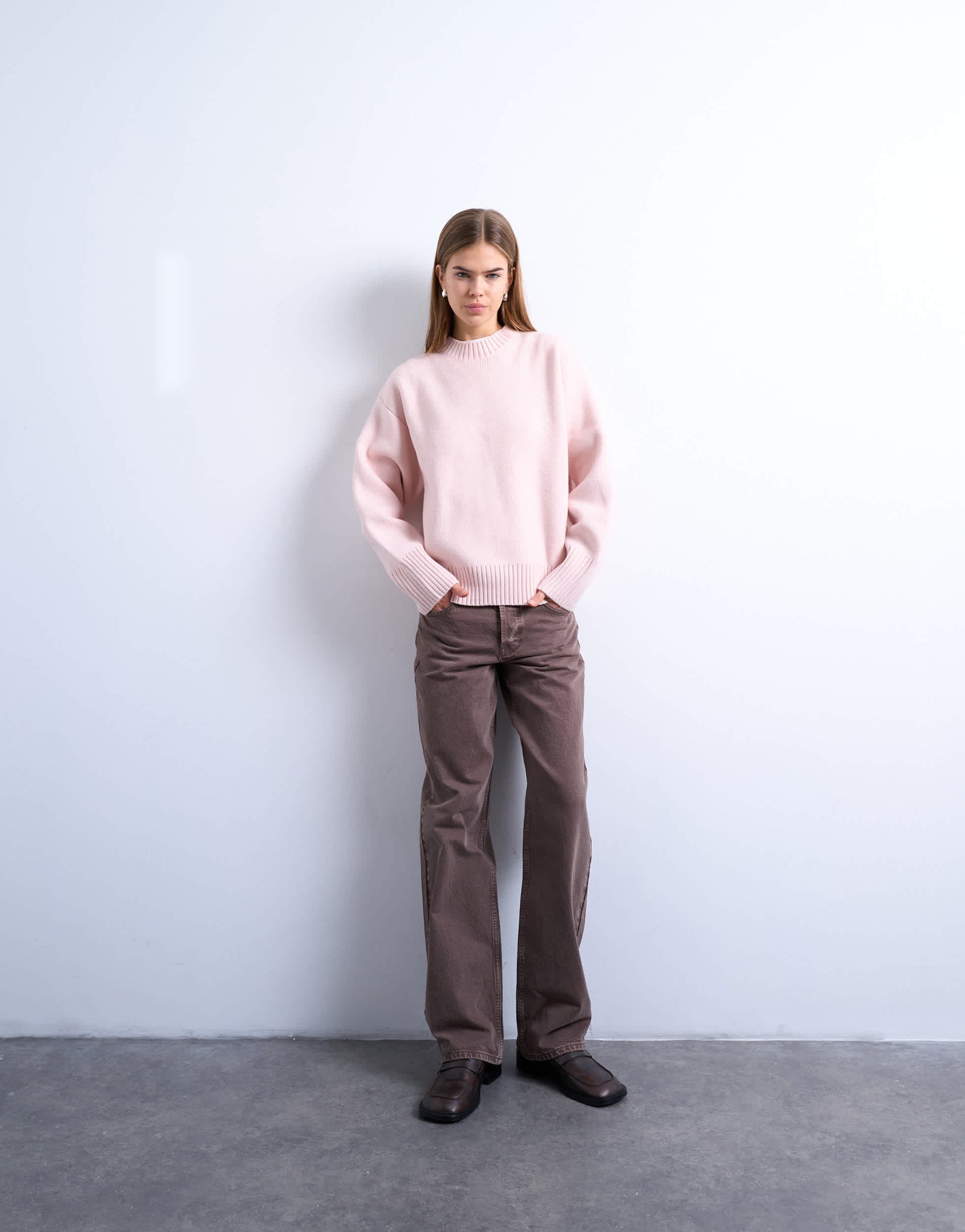 Topshop Ember low rise straight leg jean in otter