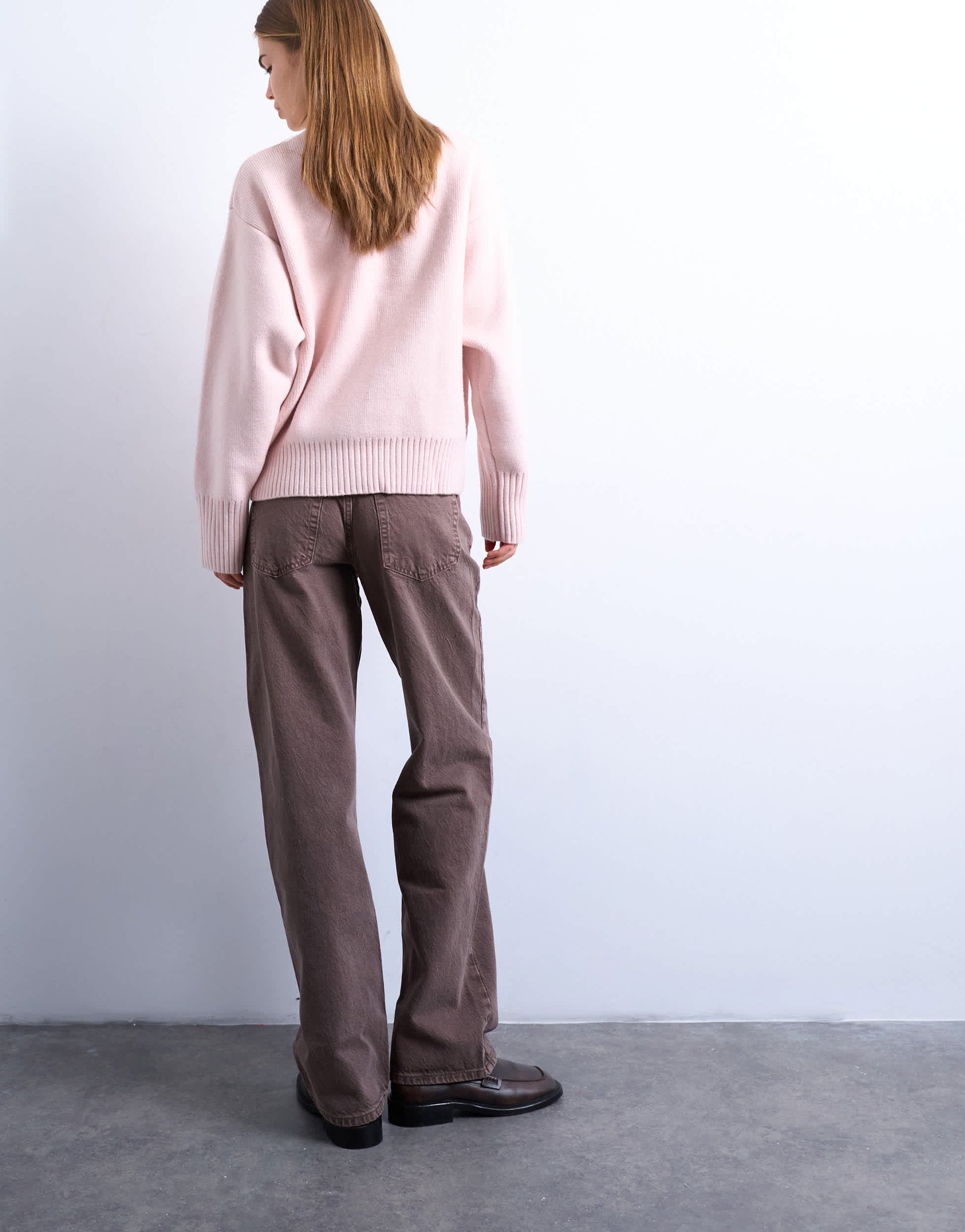 Topshop Ember low rise straight leg jean in otter