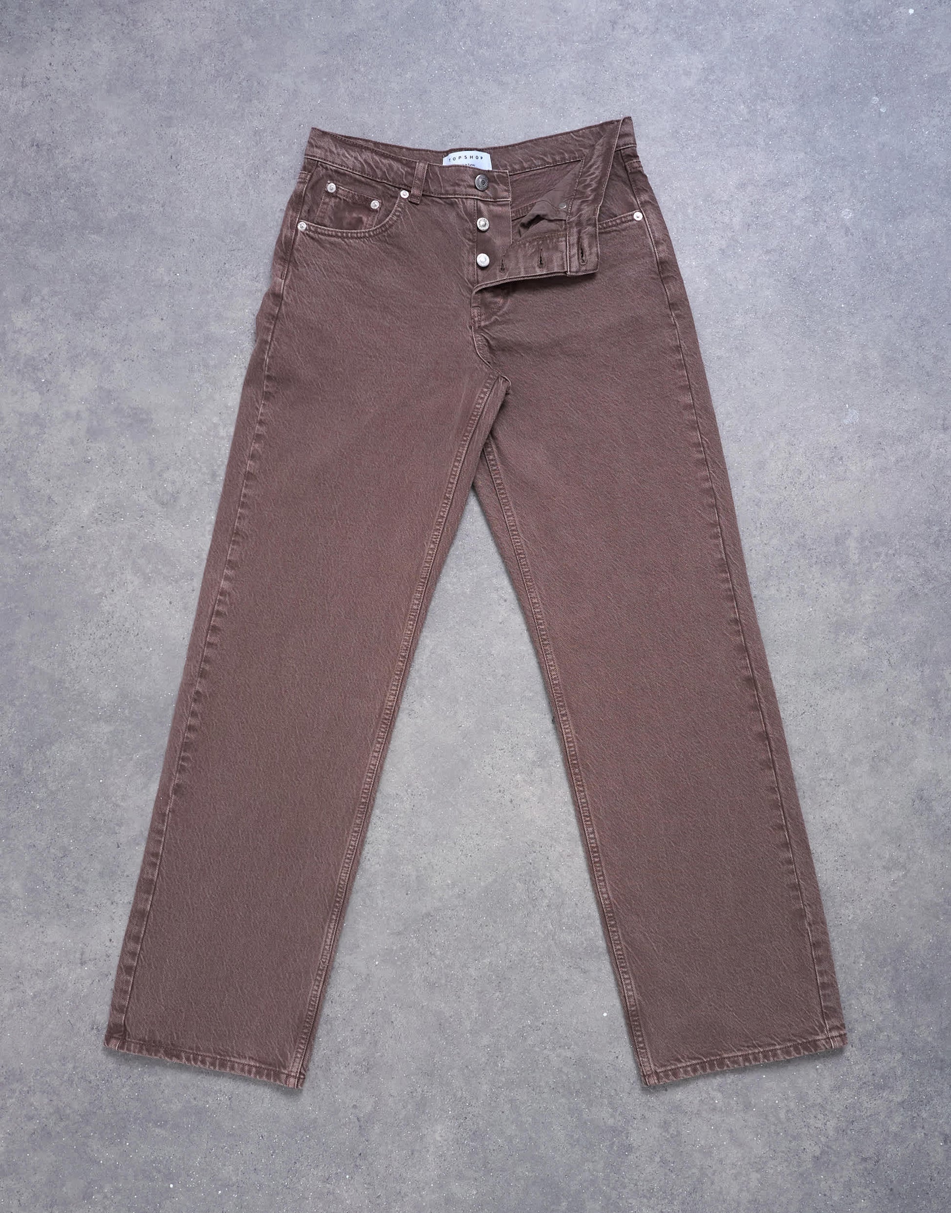 Topshop Ember low rise straight leg jean in otter