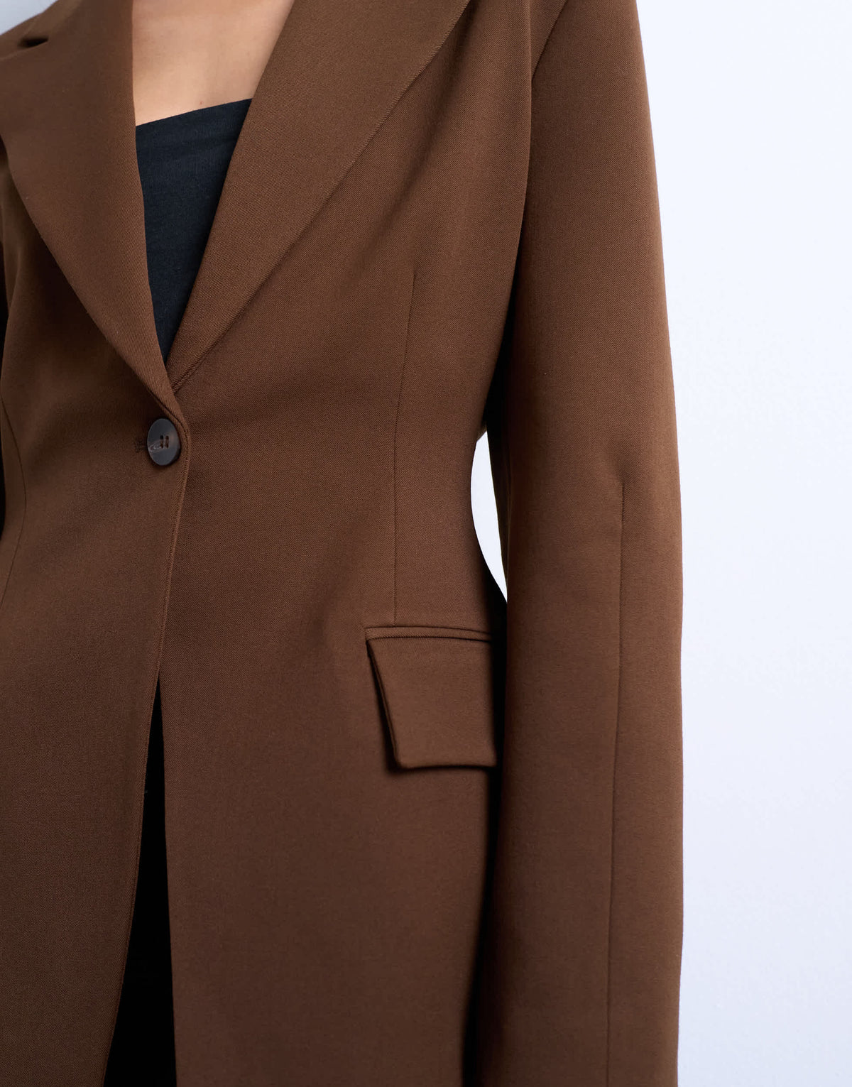 Topshop cinched blazer in brown