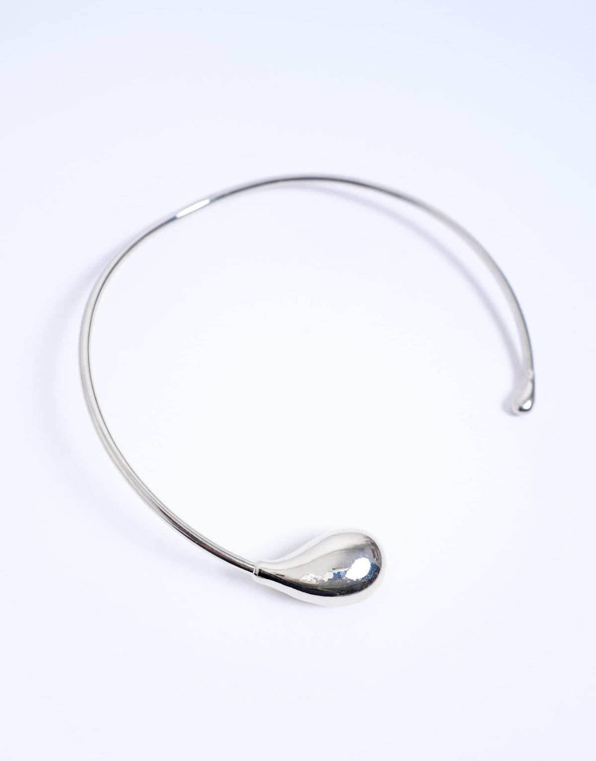 Topshop Nila teardrop adjustable choker necklace in silver