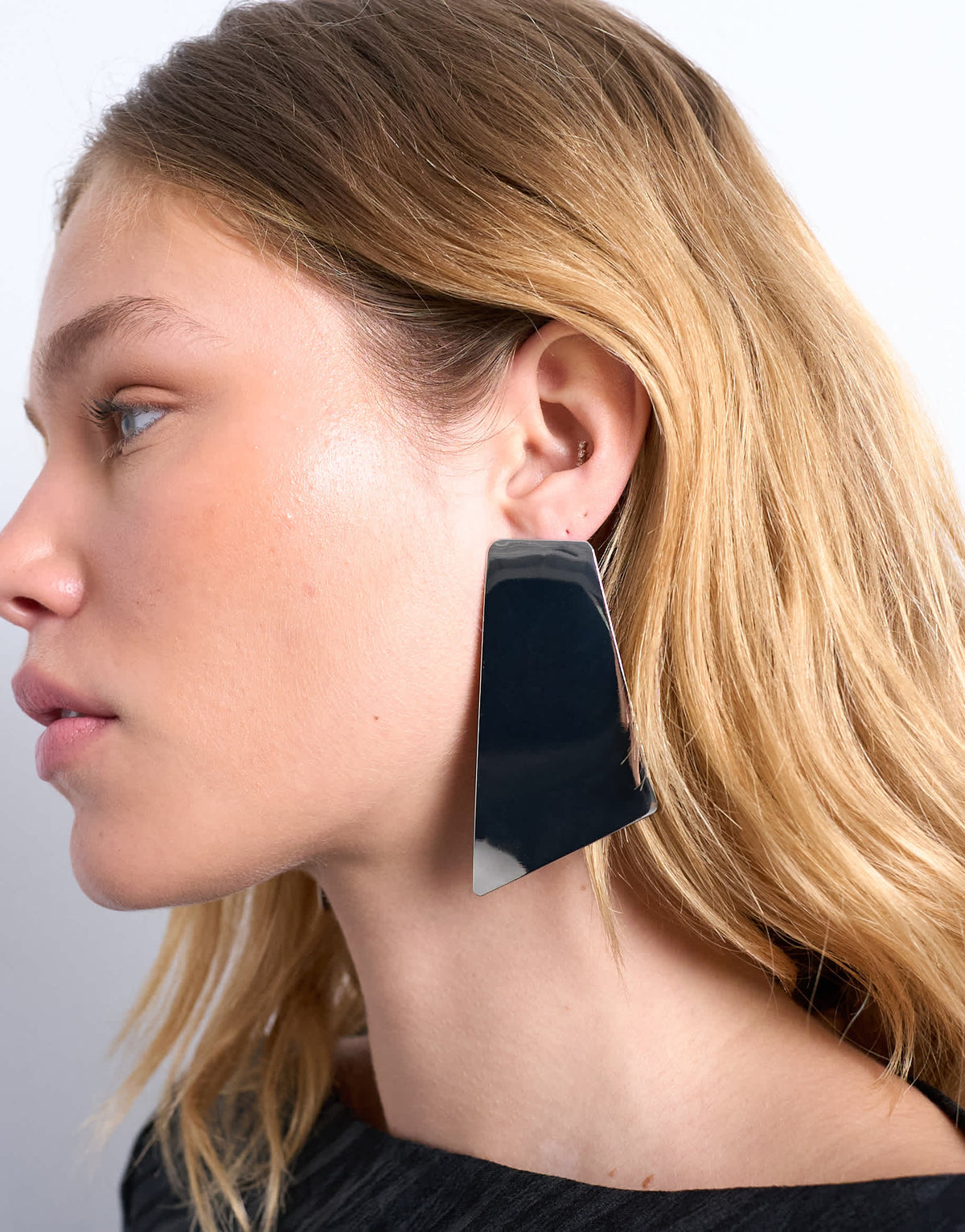 Topshop Emmey statement stud earrings in silver