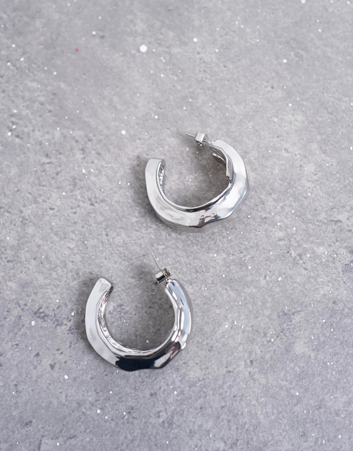 Topshop Emily chunky hoop earring in silver