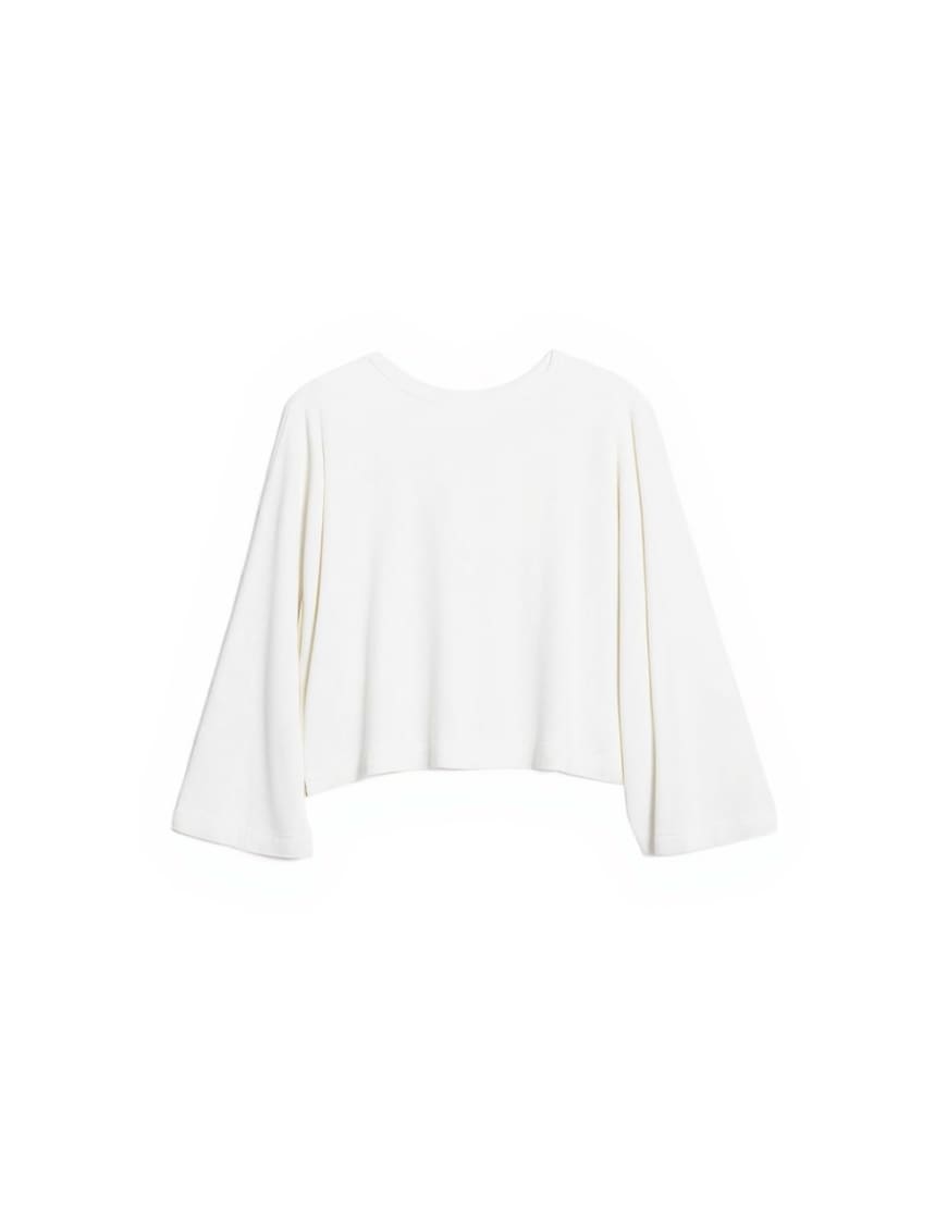 Topshop super wide sleeve tee in ecru