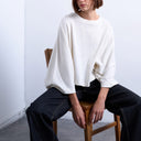 Topshop super wide sleeve tee in ecru