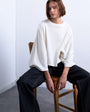 Topshop super wide sleeve tee in ecru