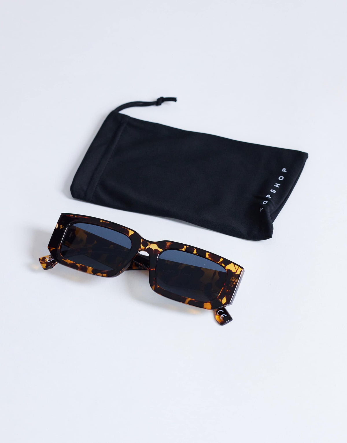 Topshop Milan rectangle sunglasses in tortoise