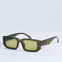 Topshop Milan rectangle sunglasses in olive green