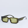Lunettes de soleil rectangulaires Topshop Milan vert olive