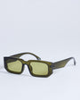 Topshop Milan rectangle sunglasses in olive green