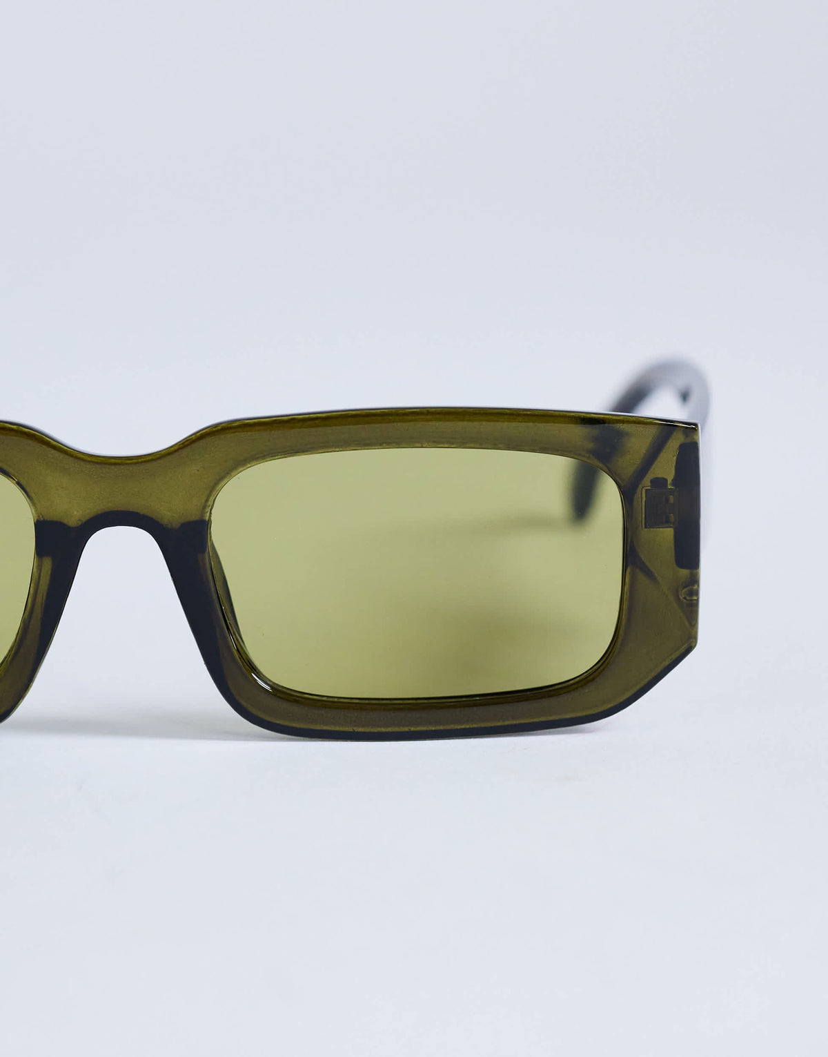 Topshop Milan rectangle sunglasses in olive green