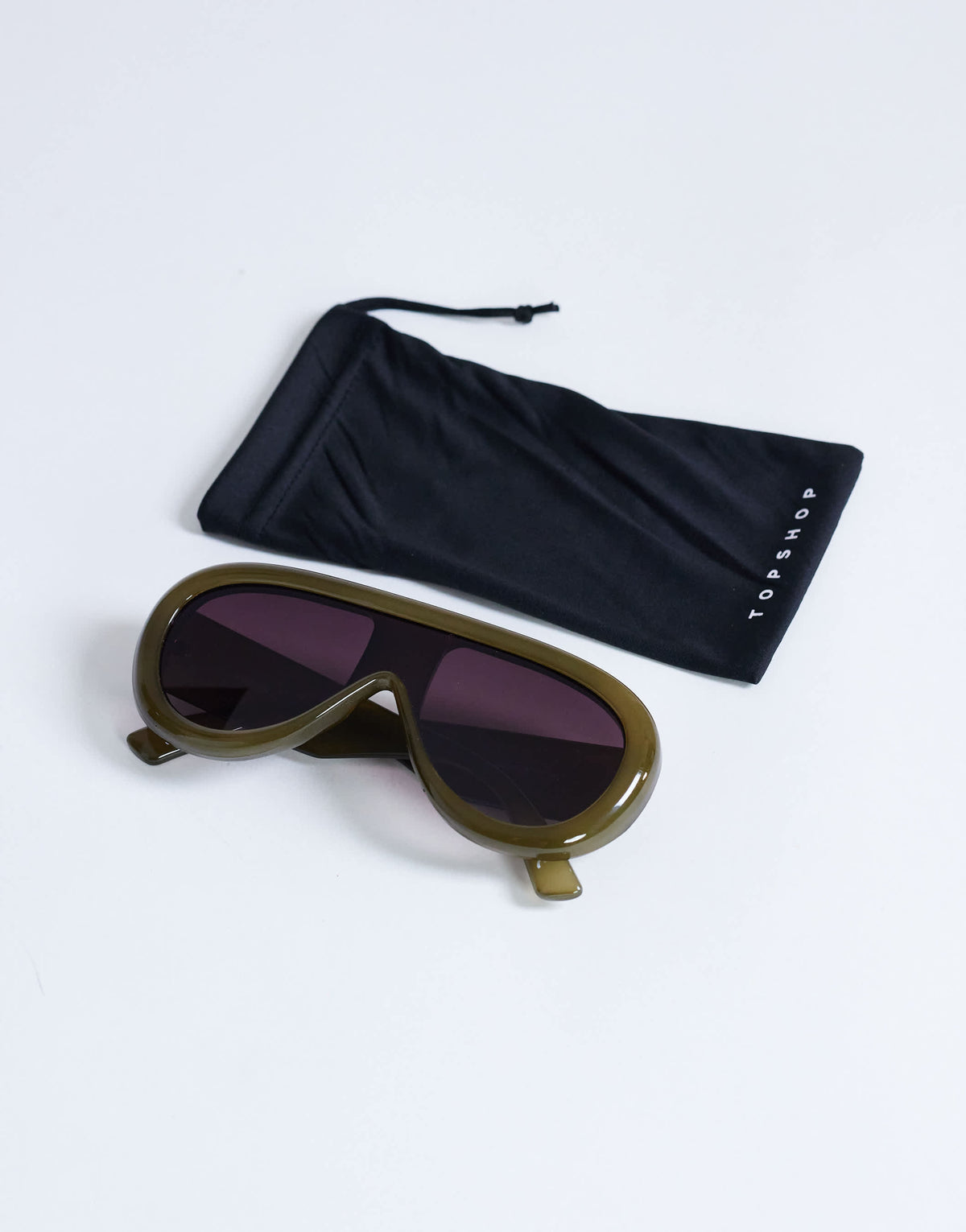 Topshop Sardinia aviator sunglasses in khaki