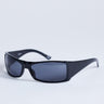 Lunettes de soleil rectangulaires enveloppantes Topshop Ibiza noires