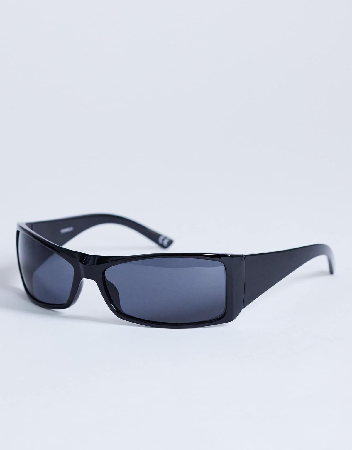 Topshop Ibiza wrapround rectangle sunglasses in black