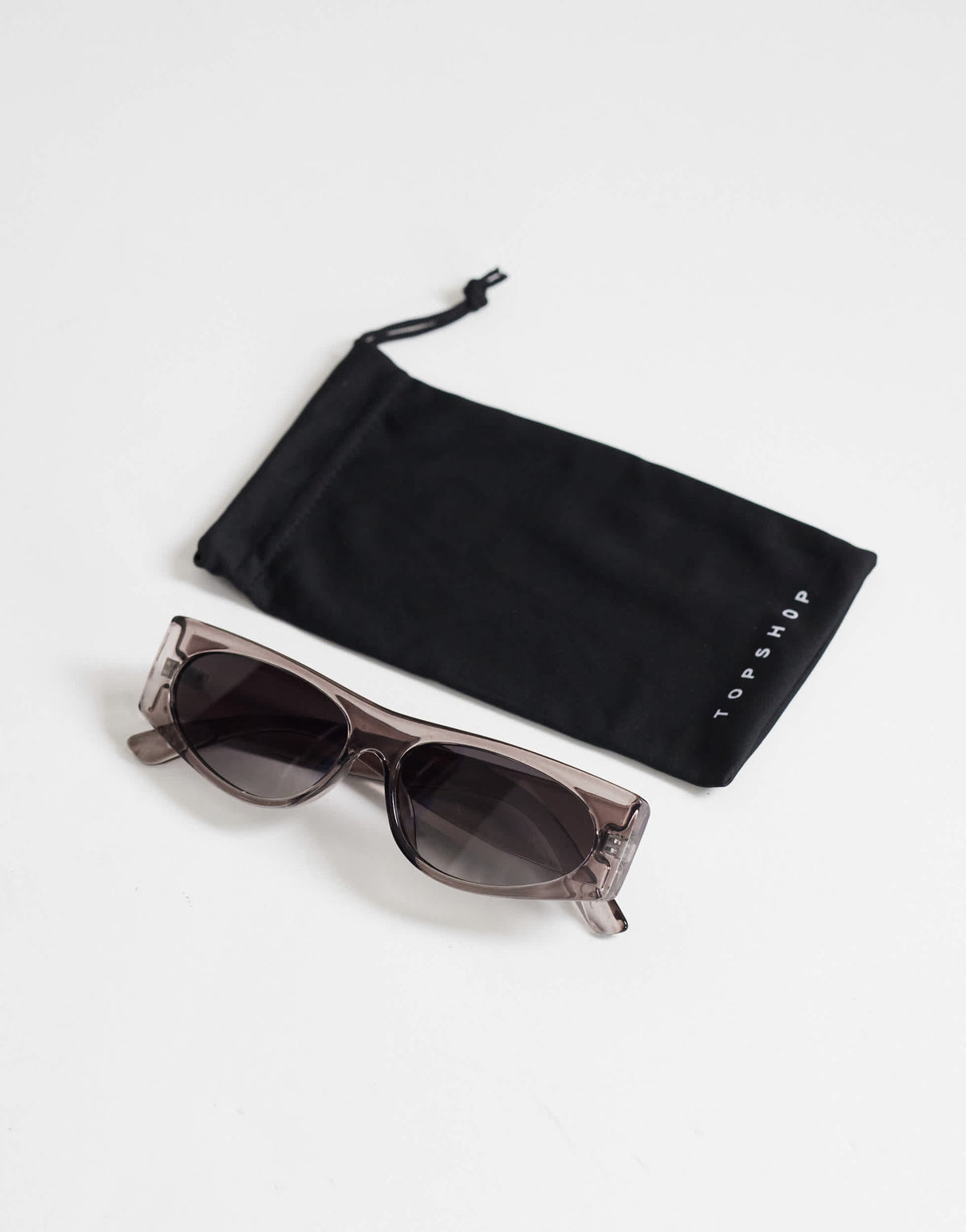 Topshop Mykonos cat eye sunglasses in grey
