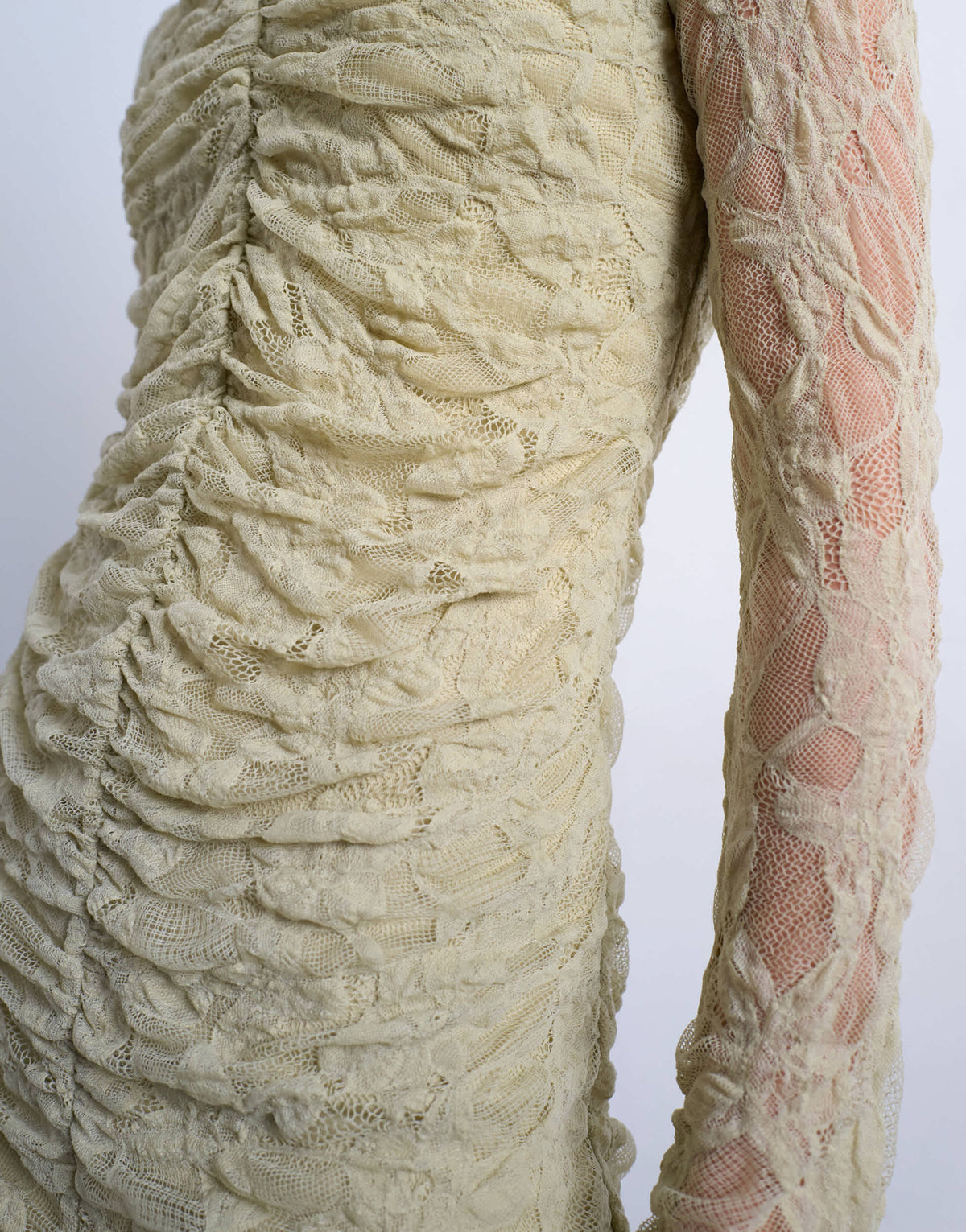 Topshop lace ruched front drop waist maxi dress in green