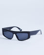 Topshop Malta visor large sunglasses in black