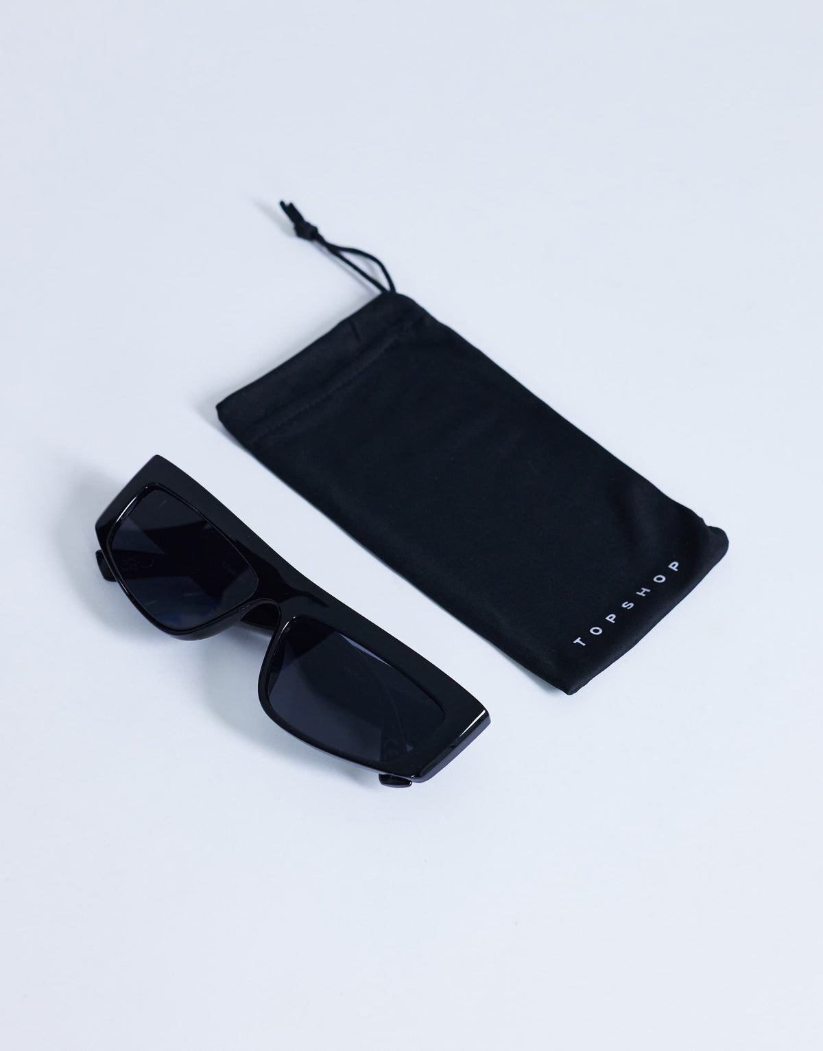 Topshop Malta visor large sunglasses in black