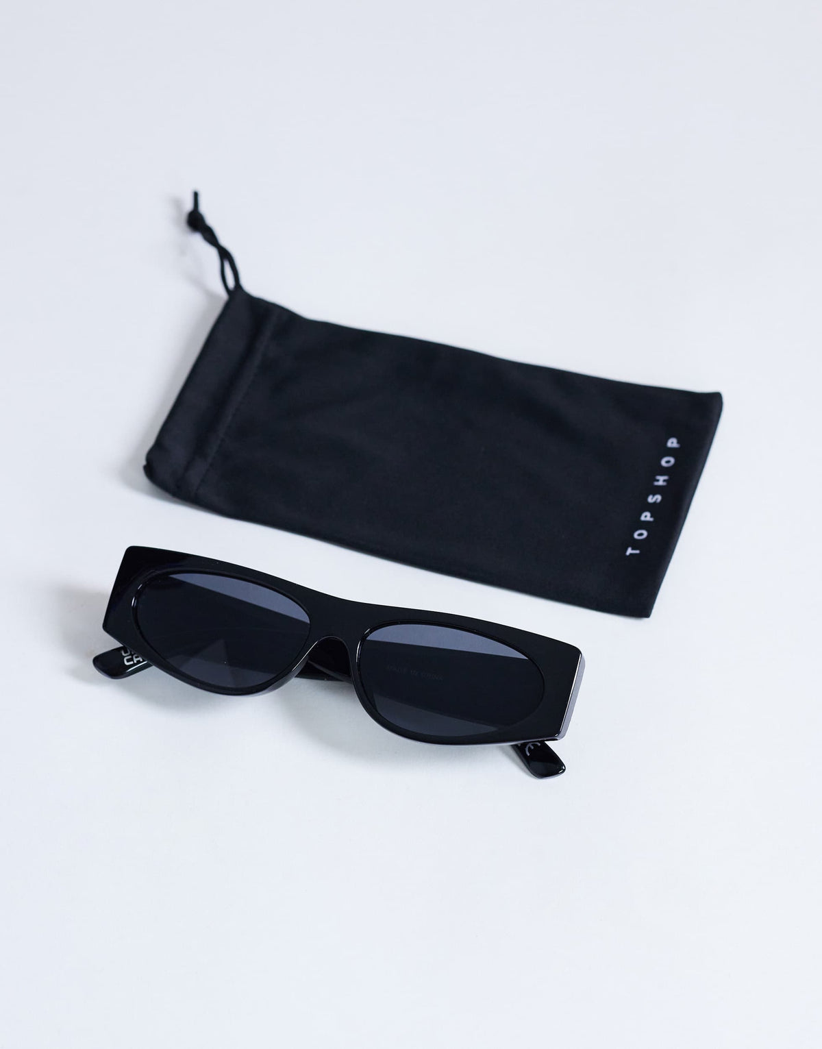 Topshop Mykonos cat eye sunglasses in black