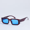 Lunettes de soleil rectangulaires bordeaux Topshop Milan