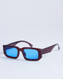 Topshop Milan rectangle sunglasses in burgundy