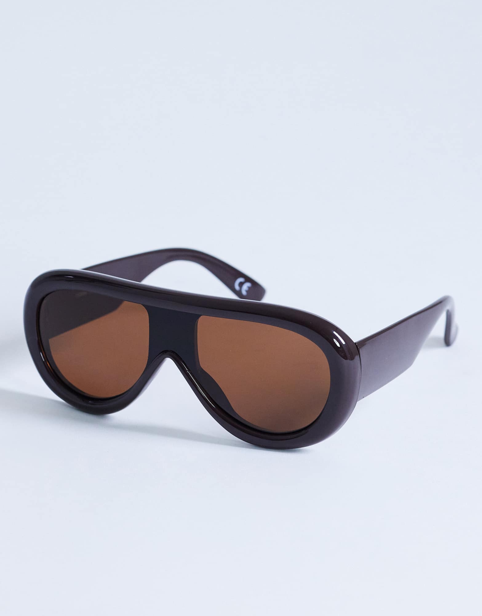 Topshop Sardinia aviator sunglasses in brown