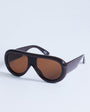 Topshop Sardinia aviator sunglasses in brown